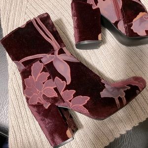 Steve Madden Velvet Floral Boots